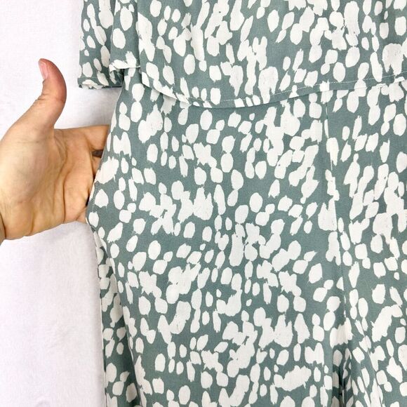 LSpace Paulina Strapless Jumpsuit Stone Steps Size XS Wide Leg Smocked Ruffle - Picture 7 of 8